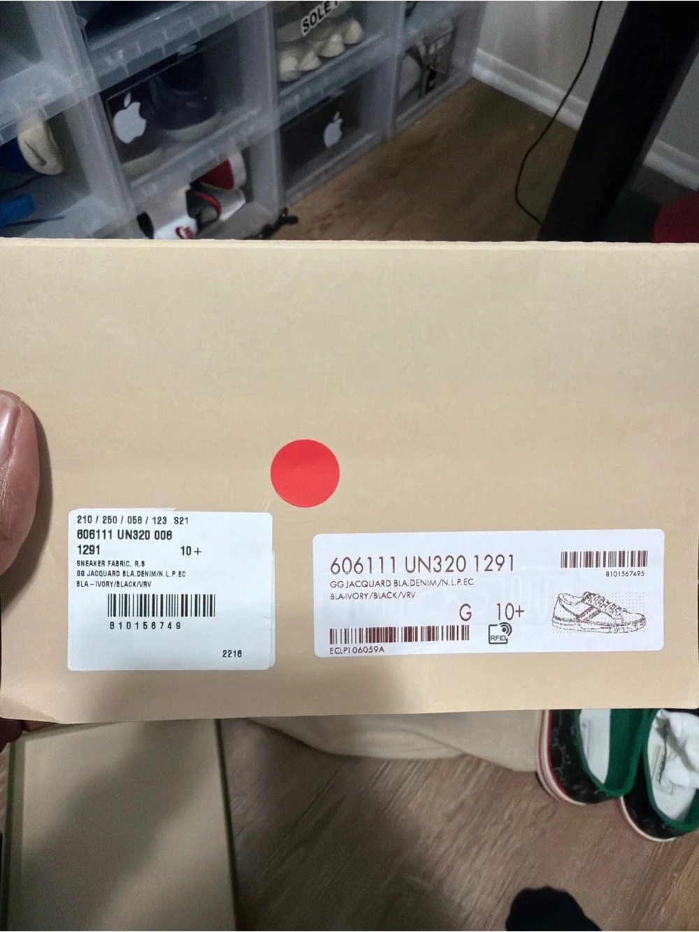 Gucci Black GG Canvas Low-Top Sneaker with Green and Red Web
